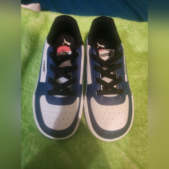 Puma Kids Navy and White Sneakers - Picture 1 of 4